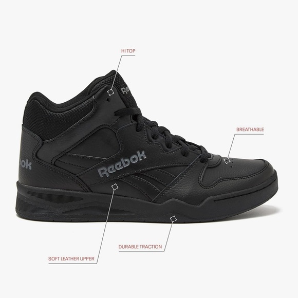 Reebok Royal BB4500H High-Top Classic Basketball Sneakers Black Mens 9.5 X-Wide